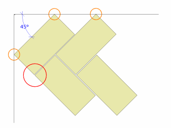 diagrammatic alignment at 45 degrees
