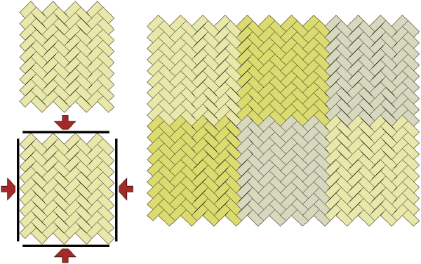 45 herringbone cluster