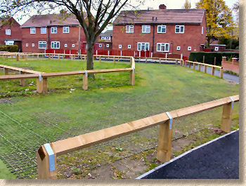 seeded parking area