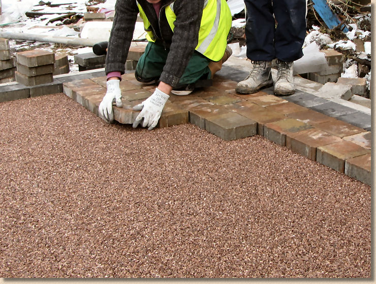 laying permeable blocks