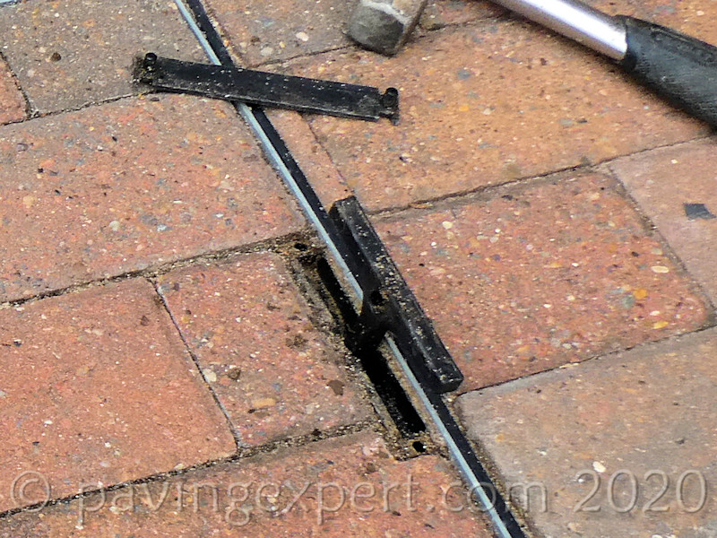 handle lifted clear of recess tray cover